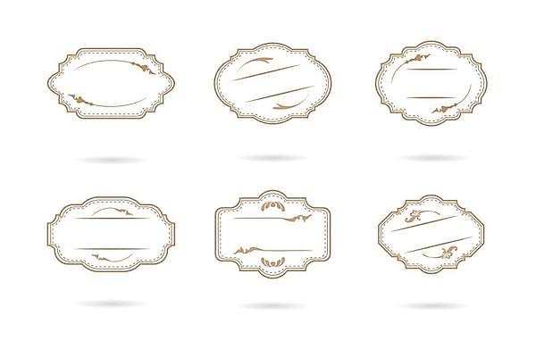 EPS 해외이미지 디자인 일러스트 사람없음 세트 라벨 앤티크 흰색 빈티지 복고 엔틱문양 해외일러스트 문양 컬러 컨셉 프레임 파일형식 벡터 이미지허브
