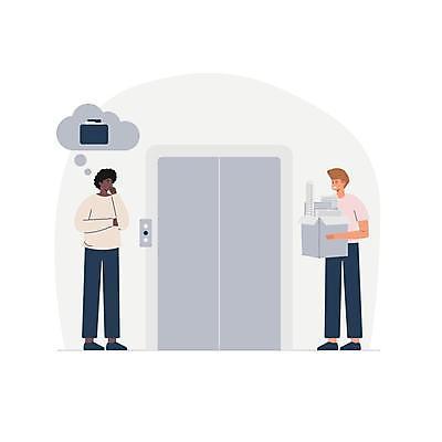 EPS 해외이미지 전신 라이프스타일 남자 생각 일러스트 서기 들기 성인 두명 상자 비즈니스맨 기다림 엘리베이터 고민 파일 성인남자만 해외일러스트 감정 비즈니스 모션 사람 생활 직장인 남자만 성인만 파일형식 벡터 이미지허브