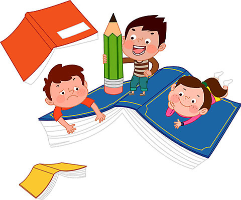 전신 여자 남자 어린이라이프 초등학생 어린이 엎드리기 일러스트 서기 미소 사람 상반신 책 세명 연필 스쿨라이프 잡기 울상 어린이만 국내일러스트 AI파일 학생 라이프스타일 학교 모션 학용품 표정 필기구 파일형식 벡터