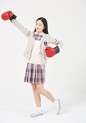 포토 JPG 스튜디오촬영 전신 학생 여학생 여자 교육 교복 포즈 모션 청소년 여고생 고등학생 실내 한명 누끼 사람 옆모습 10대 빨간색 손들기 십대라이프스타일 권투 한국인 권투글러브 흰배경 긍정 십대여자한명만 고등교육 국내포토 1 라이프스타일 옷 뷰포인트 컬러 백그라운드 컨셉 동양인 내부 격투기 글러브 흰색 여자한명만 십대여자만 파일형식