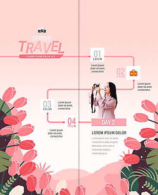 PSD 템플릿 표지디자인 북디자인 출판디자인 여자 꽃 내지 리플렛 분홍색 여행 꽃밭 2단접지 북커버 한명 미소 들기 사람 팜플렛 상반신 20대 성인 카메라 여행가방 사진촬영 봄 한국인 튤립 언덕 봄여행 성인여자한명만 이미지템플릿 식물 1 계절 컬러 가방 모션 표정 동양인 청년 전자제품 촬영 여자한명만 성인여자만 파일형식