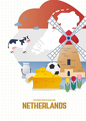 행복 여행 일러스트 축구공 휴가 치즈 사람없음 관광지 세계 풍차 튤립 세계여행 젖소 네덜란드 낙농업 네덜란드여행 국내일러스트 AI파일 꽃 감정 유럽 산업 해외여행 공 축구용품 유제품 소 파일형식 벡터