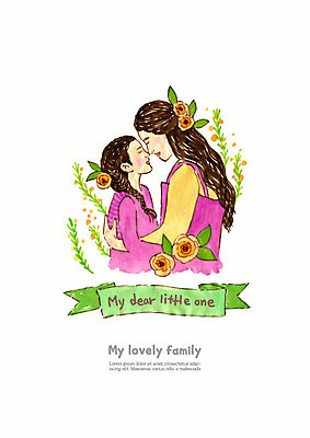 PSD 식물 여자 꽃 딸 행복 리본 어린이 일러스트 가족 안기 모녀 엄마 수채화 사랑 미소 사람 상반신 성인 두명 마주보기 봄 기쁨 번짐 여자만 얼굴맞대기 국내일러스트 계절 감정 관계 모션 표정 파일형식 효과