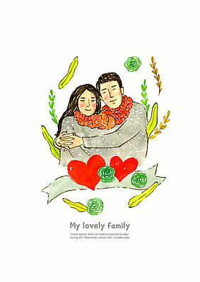 PSD 식물 커플 여자 남자 꽃 행복 잎 일러스트 가족 안기 수채화 사랑 사람 상반신 성인 두명 컬러풀 목도리 봄 기쁨 하트 번짐 성인만 국내일러스트 모양 잡화 계절 감정 컬러 관계 모션 파일형식 효과