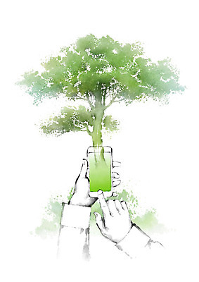 PSD 나무 일러스트 캘리그라피 자연 붓터치 들기 풍경 손짓 신체부위 초록색 스마트폰 스크린 사진촬영 촬영 터치 양손 추억 힐링 번짐 국내일러스트 식물 손 컬러 컨셉 모션 사람 핸드폰 스마트기기 생태계 파일형식 효과