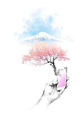 PSD 나무 해외풍경 손 분홍색 일러스트 캘리그라피 하늘 붓터치 한손 꽃나무 들기 풍경 손짓 신체부위 파란색 스마트폰 스크린 일본 사진촬영 촬영 터치 추억 매화 힐링 번짐 후지산 랜드마크 국내일러스트 식물 해외 꽃 아시아 컬러 컨셉 모션 산 사람 핸드폰 스마트기기 세계문화유산 파일형식 효과