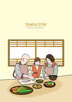 PSD 여자 남자 어린이 음식 불교 채소 일러스트 창문 도마 실내 요리 사람 상반신 성인 세명 주방 앞치마 가르침 편안함 승려 즐거움 호기심 신중 템플스테이 사찰음식 국내일러스트 교육 감정 종교 컨셉 주방용품 내부 체험 감각 성직자 파일형식