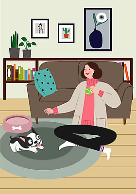 전신 한마리 우먼라이프 라이프스타일 여자 반려견 쿠션 일러스트 장난 놀이 한명 사람 앉기 성인 취미 일상 반려동물 소파 강아지 야구공 싱글 반려 싱글라이프 성인여자한명만 욜로라이프 소확행 혼족 국내일러스트 AI파일 동물 1 의자 공 모션 라이프 생활 야구용품 개 신조어 여자한명만 성인여자만 파일형식 벡터