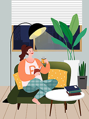 전신 우먼라이프 라이프스타일 여자 화분 여유 쿠션 일러스트 전등 책장 한명 사람 성인 취미 일상 책 소파 눕기 독서 싱글 싱글라이프 성인여자한명만 욜로라이프 소확행 혼족 국내일러스트 AI파일 1 감정 가구 의자 모션 조명 라이프 생활 신조어 여자한명만 성인여자만 파일형식 벡터