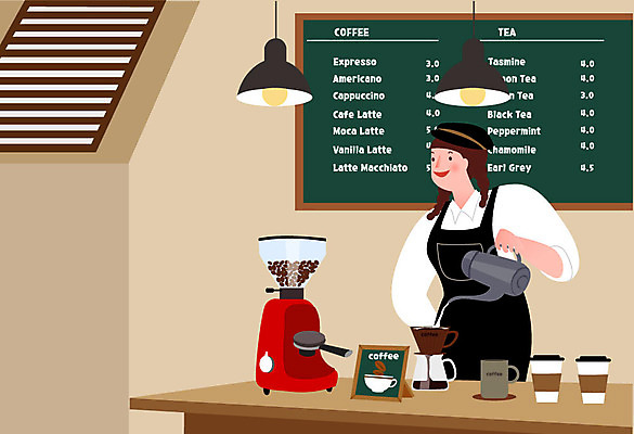 우먼라이프 라이프스타일 여자 커피 유니폼 일러스트 한명 사람 상반신 성인 취미 일상 카페 머그컵 커피메이커 싱글 메뉴판 바리스타 드립커피 테이크아웃컵 핸드드립 싱글라이프 성인여자한명만 욜로라이프 소확행 혼족 국내일러스트 AI파일 직업 1 옷 음료 라이프 생활 컵 상점 신조어 커피용품 여자한명만 성인여자만 파일형식 벡터