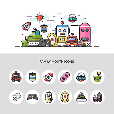 아이콘 사람없음 세트 장난감 기차 로켓 보드 어린이날 게임기 5월 장난감자동차 우주선 로봇 주사위 탱크 5월행사 가정의달 팽이 소꿉놀이 2D아이콘 AI파일 기념일 육상교통 스포츠 놀이 대중교통 이벤트 놀이용품 우주 날짜 파일형식 벡터
