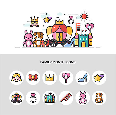 아이콘 여자 리본 얼굴 어린이 인형 구두 왕관 한명 사람 소녀 신체부위 세트 거울 반지 머리빗 성 머리핀 5월 5월행사 마차 가정의달 토끼인형 강아지인형 2D아이콘 AI파일 1 건축물 교통수단 신발 장신구 이벤트 토끼 미용용품 날짜 파일형식 벡터