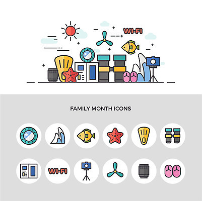 아이콘 파도 바다 가족여행 불가사리 슬리퍼 어류 팜플렛 사람없음 세트 태양 카메라 망원경 5월 오리발 와이파이 5월행사 가정의달 카메라렌즈 선박 2D아이콘 AI파일 자연요소 여행 신발 수상교통 극피동물 이벤트 전자제품 수중동물 날짜 무선인터넷 파일형식 벡터