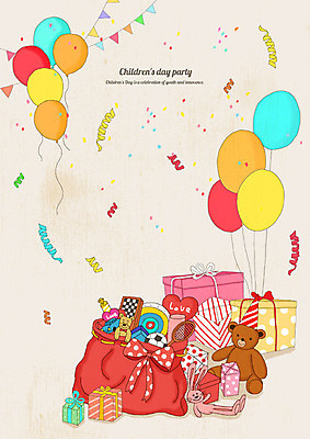 PSD 인형 백그라운드 일러스트 선물 사랑 사람없음 선물상자 컬러풀 장난감 파티 곰인형 어린이날 오브젝트 파티용품 보따리 감사 5월행사 가정의달 풍선 가랜드 베이지색 국내일러스트 기념일 감정 컬러 이벤트 상자 5월 이벤트용품 파일형식
