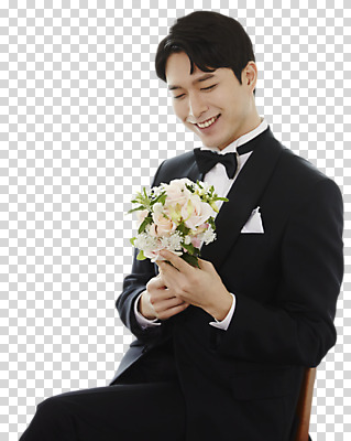 편집이미지 응시 남자 행복 부케 신랑 결혼 의자 사랑 한명 미소 들기 앉기 정장 턱시도 상반신 20대 성인 옆모습 한국인 즐거움 예복 설레임 PNG 성인남자한명만 편집소스 1 시선 옷 감정 뷰포인트 꽃다발 가구 모션 표정 사람 동양인 이벤트 청년 남자한명만 성인남자만 파일형식
