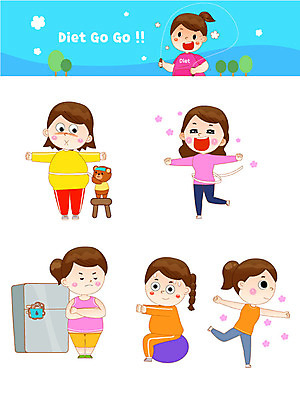 전신 캐릭터 여자 다이어트 일러스트 요가 성공 건강 사람 여러명 상반신 성인 파란색 운동 헬스 기쁨 요가자세 짐볼 비만 날씬함 땀 줄넘기 냉장고 복부비만 식이조절 성인여자만 일러캐릭터 AI파일 웰빙 감정 컬러 포즈 다수 컨셉 가전제품 몸매 여자만 성인만 파일형식 벡터