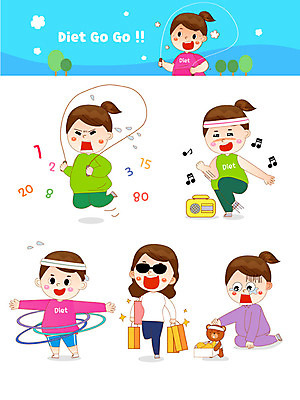 전신 캐릭터 여자 다이어트 일러스트 성공 건강 사람 여러명 상반신 성인 파란색 쇼핑 좌절 눈물 줄넘기 에어로빅 훌라후프 식이조절 성인여자만 일러캐릭터 AI파일 감정 컬러 다수 컨셉 운동 춤 여자만 성인만 파일형식 벡터