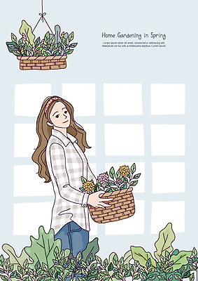 식물 라이프스타일 웰빙 여자 꽃 화분 일러스트 휴식 한명 사람 상반신 성인 취미 바구니 정원 봄 원예 귀농 정원가꾸기 식물키우기 성인여자한명만 홈가드닝 행잉플랜트 반려식물 국내일러스트 AI파일 1 계절 컨셉 농업 생활 여자한명만 성인여자만 파일형식 벡터
