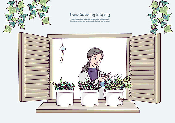 식물 라이프스타일 웰빙 여자 화분 일러스트 창문 휴식 선반 한명 사람 상반신 성인 취미 정원 봄 창가 물주기 원예 분무기 귀농 정원가꾸기 물뿌리기 식물키우기 화분진열대 성인여자한명만 홈가드닝 반려식물 국내일러스트 AI파일 1 계절 가구 컨셉 농업 모션 생활 진열장 여자한명만 성인여자만 파일형식 벡터