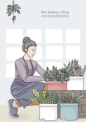 전신 식물 라이프스타일 웰빙 여자 꽃 화분 일러스트 휴식 한명 사람 성인 취미 정원 앞치마 봄 원예 귀농 정원가꾸기 식물키우기 성인여자한명만 홈가드닝 반려식물 국내일러스트 AI파일 1 계절 컨셉 농업 생활 여자한명만 성인여자만 파일형식 벡터