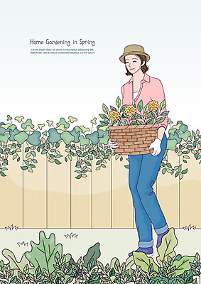 전신 식물 라이프스타일 웰빙 여자 꽃 화분 일러스트 휴식 한명 사람 성인 취미 울타리 바구니 정원 봄 담쟁이덩굴 원예 귀농 정원가꾸기 식물키우기 성인여자한명만 홈가드닝 반려식물 국내일러스트 AI파일 1 계절 컨셉 농업 생활 담장 덩굴 여자한명만 성인여자만 파일형식 벡터