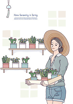 식물 라이프스타일 웰빙 여자 화분 일러스트 휴식 선반 한명 사람 상반신 성인 취미 정원 봄 진열장 원예 밀짚모자 귀농 정원가꾸기 식물키우기 화분진열대 성인여자한명만 홈가드닝 반려식물 국내일러스트 AI파일 모자_잡화 1 계절 가구 컨셉 농업 생활 여자한명만 성인여자만 파일형식 벡터