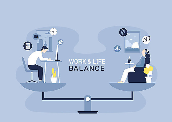 전신 남자 커피 음악 시계 의자 일러스트 회사 창문 휴식 저울 사람 성인 두명 파란색 컴퓨터 소파 모니터 헤드셋 음악감상 도시 업무 작업 직장인 비교 집중 책상 파일 워라밸 국내일러스트 AI파일 직업 음료 컬러 음향기기 가구 컨셉 비즈니스 문화예술 전자제품 헤드폰 감상 신조어 파일형식 벡터