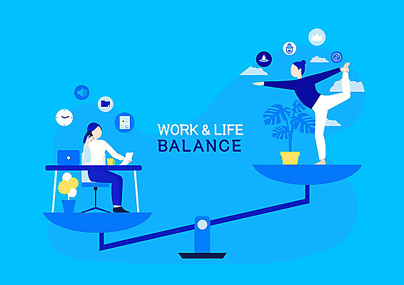 전신 구름 여자 화분 커피 시계 의자 일러스트 요가 휴식 저울 사람 성인 두명 파란색 노트북 운동 요가자세 업무 비교 집중 책상 문서 파일 통화 워라밸 국내일러스트 AI파일 자연요소 웰빙 음료 컬러 포즈 가구 컨셉 모션 건강 전자제품 작업 신조어 파일형식 벡터