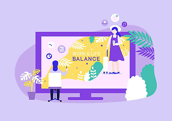 전신 나무 여자 화분 음료 여행 의자 일러스트 휴식 나뭇잎 사람 성인 두명 펜 모니터 캐리어 보라색 시간 업무 비교 디자이너 집중 즐거움 문서 열심 한가함 워라밸 국내일러스트 AI파일 식물 직업 감정 컬러 가구 컨셉 잎 컴퓨터 필기구 여행가방 작업 신조어 파일형식 벡터