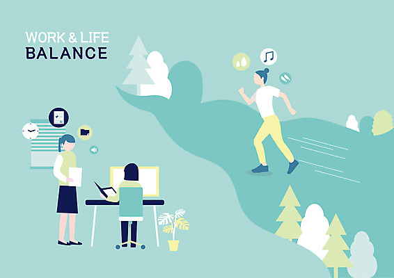 전신 나무 여자 화분 길 시계 의자 일러스트 회사 창문 휴식 사람 성인 세명 달리기 운동 모니터 업무 비교 기다림 집중 책상 즐거움 문서 땀 결재 결재판 민트색 힘듦 워라밸 국내일러스트 AI파일 식물 감정 컬러 가구 컨셉 비즈니스 모션 건강 컴퓨터 작업 신조어 파일형식 벡터