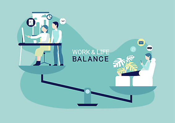 전신 문자 여자 남자 화분 여유 시계 의자 일러스트 회사 창문 휴식 저울 사람 경사 성인 세명 스마트폰 컴퓨터 소파 모니터 머그컵 도시 업무 비교 집중 책상 문서 민트색 워라밸 국내일러스트 AI파일 감정 컬러 가구 컨셉 비즈니스 컵 전자제품 핸드폰 스마트기기 작업 신조어 파일형식 벡터