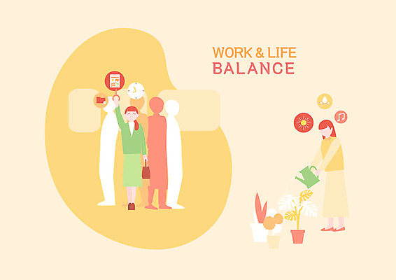 전신 식물 여자 화분 시계 일러스트 휴식 사람 성인 취미 두명 노란색 물뿌리개 업무 직장인 비교 전철 즐거움 문서 출근 바쁨 식물키우기 워라밸 국내일러스트 AI파일 직업 감정 육상교통 컬러 컨셉 대중교통 작업 출퇴근 신조어 파일형식 벡터