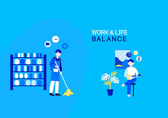 전신 남자 음악 연주 의자 일러스트 창문 휴식 사람 성인 두명 파란색 앞치마 업무 비교 상품 우쿨렐레 청소 즐거움 바쁨 아르바이트 대걸레 편의점 워라밸 국내일러스트 AI파일 감정 컬러 가구 컨셉 현악기 문화예술 상점 작업 청소도구 신조어 파일형식 벡터