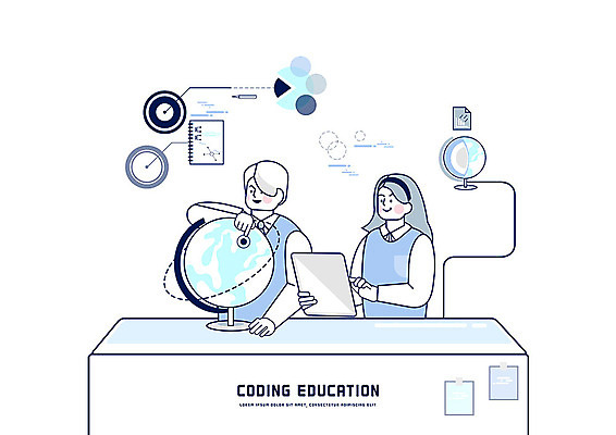 PSD 학생 여자 교육 남자 교복 일러스트 청소년 그래프 사람 상반신 두명 10대 컴퓨터 태블릿 지구본 공책 가리킴 스마트 청소년교육 책상 컴퓨터교육 십대만 방과후 4차산업 코딩 국내일러스트 옷 산업 가구 컨셉 문구용품 손짓 전자제품 스마트기기 파일형식