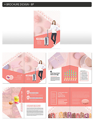 전신 템플릿 여자 행복 ZIP 커피 음식 분홍색 여행 포즈 그래프 디저트 선물 사람 팜플렛 20대 성인 두명 캐리어 한국인 마카롱 인디자인 INDD 이미지템플릿 감정 음료 컬러 동양인 청년 여행가방 파일형식