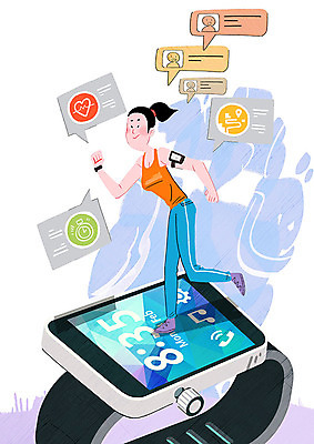 전신 PSD 여자 시계 인터넷 일러스트 건강 한명 사람 성인 생활 운동복 달리기 조깅 운동 보라색 헬스 기쁨 상품 스마트 측정 심장박동기계 스마트워치 사물인터넷 성인여자한명만 4차산업 국내일러스트 1 옷 감정 산업 컬러 컨셉 모션 정보기술 스마트기기 의료용품 웨어러블 여자한명만 성인여자만 파일형식