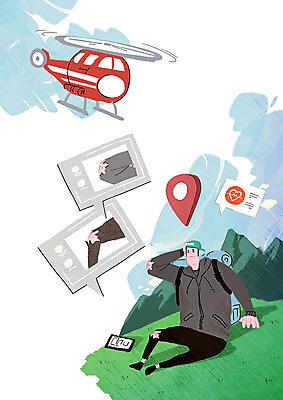 전신 PSD 남자 인터넷 일러스트 의학 산 한명 안전 사람 성인 생활 초록색 봄 등산 기쁨 상처 스마트 위치 산악지대 구조대 구조헬기 넘어짐 부상자 조난 사물인터넷 성인남자한명만 4차산업 국내일러스트 1 계절 감정 산업 컬러 컨셉 모션 정보기술 트래킹 구출 헬리콥터 남자한명만 성인남자만 파일형식