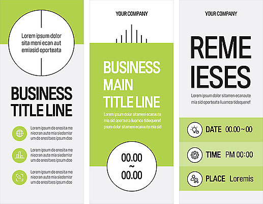 템플릿 배너 배너템플릿 세로배너 비즈니스 사람없음 연두색 현수막 원형 배너세트 AI파일 도형 세로 초록색 세트 파일형식 벡터