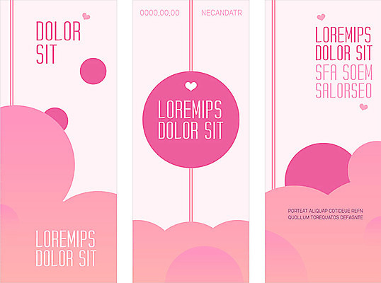 템플릿 배너 배너템플릿 세로배너 선 분홍색 사람없음 현수막 하트 원형 배너세트 AI파일 모양 도형 컬러 세로 세트 파일형식 벡터