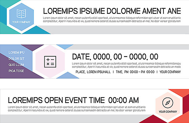 템플릿 배너 배너템플릿 가로배너 사람없음 책 빨간색 파란색 계산기 현수막 나침반 육각형 배너세트 AI파일 도형 컬러 문구용품 가로 세트 장비 파일형식 벡터