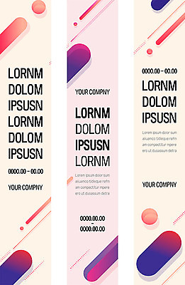 템플릿 배너 배너템플릿 세로배너 선 무늬 사람없음 컬러풀 현수막 타원형 배너세트 AI파일 컬러 세로 세트 원형 파일형식 벡터