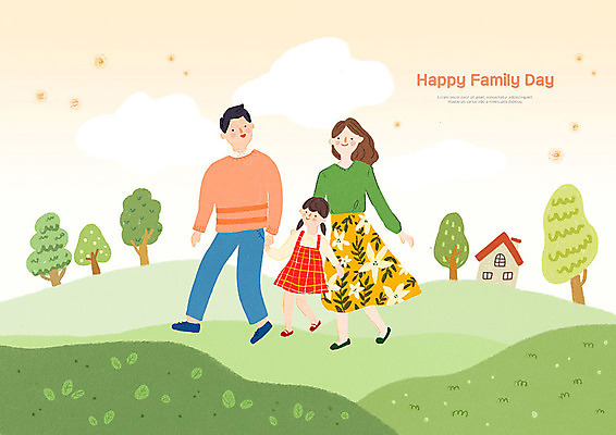 전신 PSD 나무 여자 남자 어린이 일러스트 가족 주택 사람 초원 성인 세명 초록색 화목 봄 산책 언덕 가정의달 봄소풍 국내일러스트 식물 계절 컬러 컨셉 관계 휴식 건물 소풍 5월 파일형식