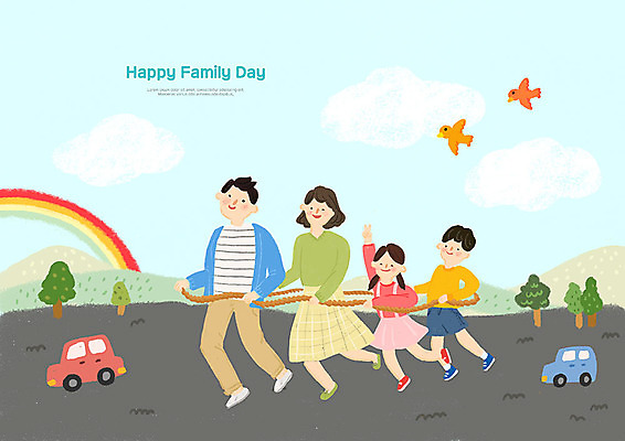 전신 PSD 나무 여자 남자 도로 어린이 무지개 두마리 일러스트 가족 조류 하늘 협력 사람 여러명 성인 화목 봄 언덕 즐거움 가정의달 기차놀이 국내일러스트 자연요소 식물 동물 계절 감정 길 다수 컨셉 2 관계 교통시설 놀이 5월 파일형식