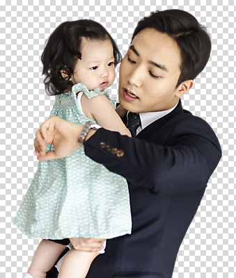 편집이미지 응시 여자 남자 안기 사람 정장 상반신 성인 두명 옆모습 30대 한국인 육아 아기 직장인 아빠 지각 손목시계 출근 PNG 부녀 편집소스 싱글대디 한부모가족 직업 시선 옷 딸 뷰포인트 시계 장신구 가족 모션 동양인 장년 출퇴근 파일형식