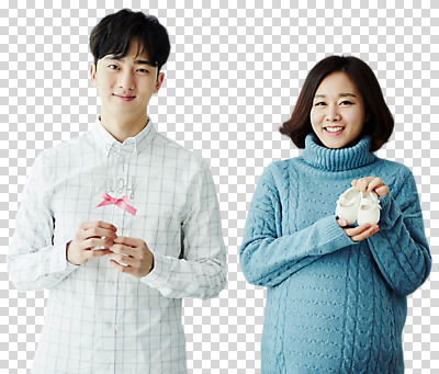 편집이미지 부부 응시 여자 남자 리본 엄마 미소 들기 사람 상반신 20대 성인 두명 앞모습 임산부 임신 한국인 육아 출산 기다림 아빠 아기신발 PNG 성인만 편집소스 커플 시선 뷰포인트 신발 가족 모션 표정 동양인 청년 아기용품 파일형식