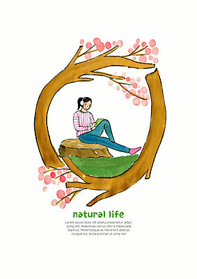 전신 PSD 나무 라이프스타일 웰빙 여자 여유 일러스트 자연 휴식 수채화 한명 사람 성인 라이프 책 독서 헤드셋 봄 음악감상 숲 친환경 유기농 나무밑둥 내추럴 성인여자한명만 국내일러스트 식물 1 계절 감정 음향기기 컨셉 생활 환경 헤드폰 감상 생태계 여자한명만 성인여자만 파일형식