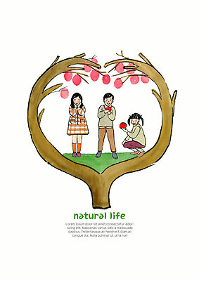 전신 PSD 나무 라이프스타일 웰빙 여자 남자 어린이 일러스트 자연 수채화 서기 사람 앉기 라이프 세명 친구 봄 사과 숲 과일나무 즐거움 친환경 유기농 나눔 내추럴 국내일러스트 식물 계절 감정 과일 관계 모션 생활 환경 생태계 파일형식