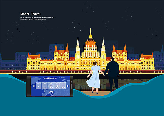 전신 PSD 커플 여자 남자 행복 여행 일러스트 날씨 사람 성인 두명 스마트폰 손잡기 궁전 비엔나 오스트리아 스마트 즐거움 검색 유럽여행 시청사 국내일러스트 감정 유럽 해외여행 컨셉 고건축 관계 모션 핸드폰 스마트기기 파일형식