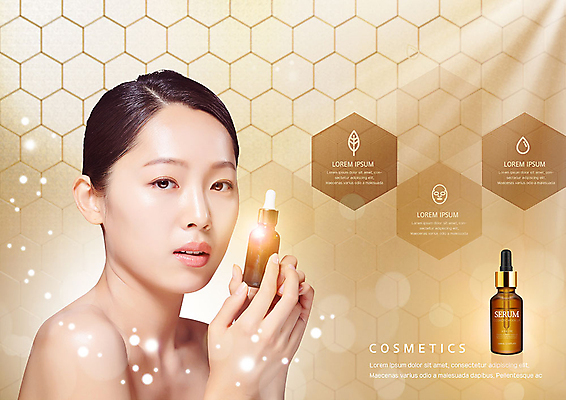 PSD 편집이미지 응시 여자 패턴 한명 들기 사람 상반신 20대 성인 옆모습 빛 뷰티 갈색 봄 화장품 한국인 육각형 스킨케어 에센스 의료성형뷰티 성인여자한명만 세럼 이미지편집 도형 1 시선 계절 뷰포인트 컬러 무늬 모션 동양인 청년 여자한명만 성인여자만 파일형식