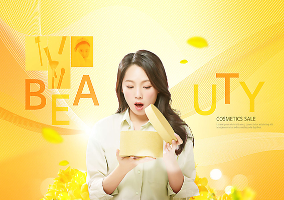 PSD 편집이미지 여자 꽃잎 얼굴 선물 사람 상반신 20대 성인 두명 앞모습 신체부위 30대 선물상자 뷰티 노란색 세일 놀람 봄 화장품 한국인 스킨케어 물결무늬 의료성형뷰티 성인여자만 흩날리기 이미지편집 계절 꽃 감정 물결 뷰포인트 컬러 무늬 모션 표정 동양인 청년 장년 상자 여자만 성인만 파일형식